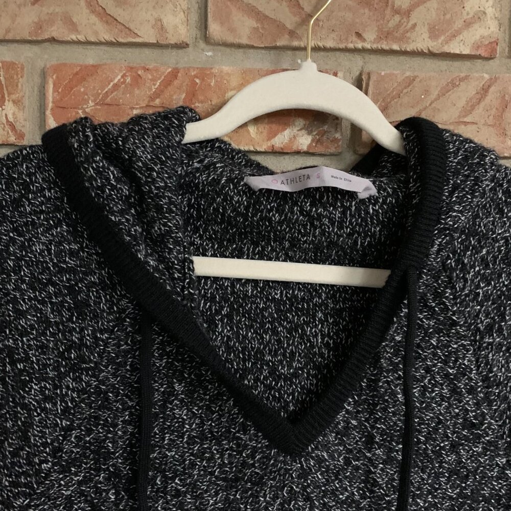 Athleta Black Marl Borealis 100% Merino Wool Women's Small Sweater Dress EUC - Picture 5 of 9